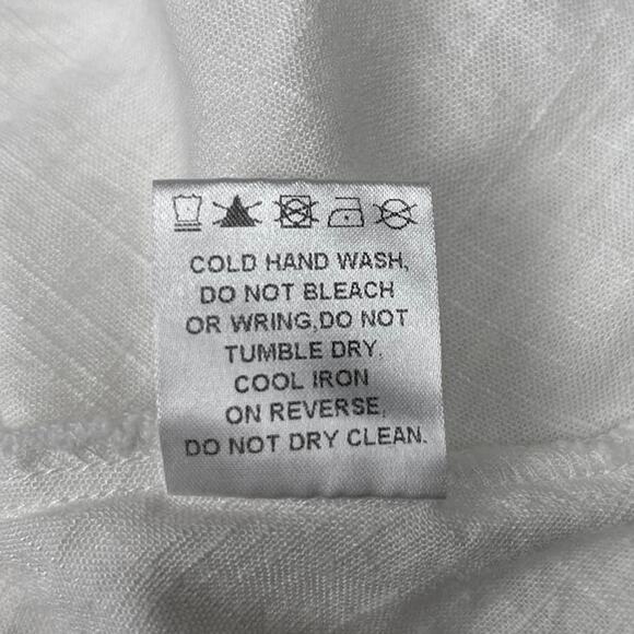 Princess Polly White Linen Tiered Layered Smocked Ruffle Peasant Mini Skirt Sz 4 - Picture 6 of 7